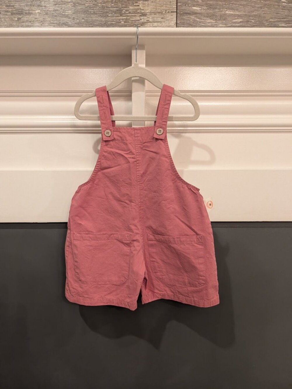 Pink short overalls, kids 2T like new